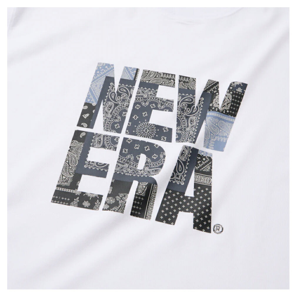 ニューエラ Tシャツ ペイズリー スクエアロゴ メンズ レディース NEW ERA コットン Tシャツ ベーシック  ニューエラー シャツ 夏 定番 ロゴ 帽子 キャップ 半袖 夏