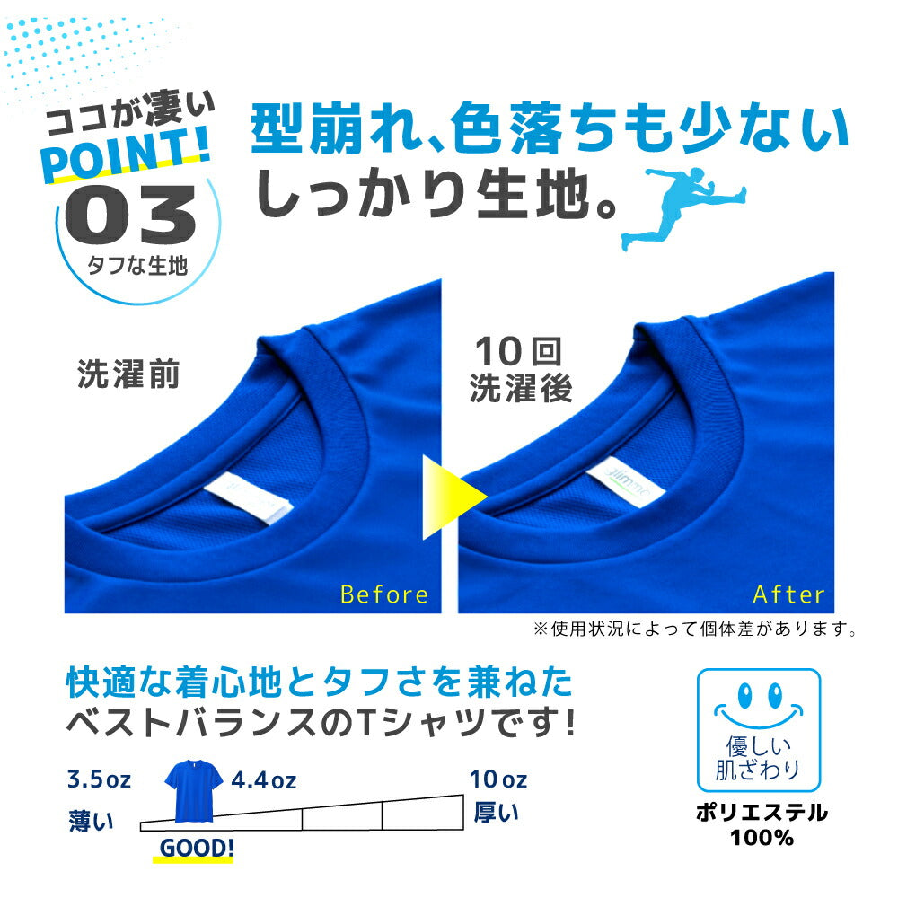 ドライ 長袖 Ｔシャツ ロンT メッシュ UVカット 吸汗 速乾 4.4オンス 00304-ALT 300alt 部屋着 運動会 文化祭 学祭 イベント ユニフォーム 作業着 クラスT チーム Tスポーツ GLIMMER(グリマー) ジム トレーニング