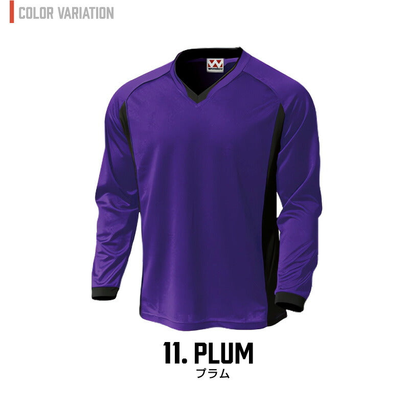 ドライ サッカー 長袖 Tシャツ 大人 メンズ レディース WUNDOU 送料無料 ウンドウ P1930 ゲームシャツ 吸汗 速乾 練習着 部活 試合用 ユニフォーム フットサル ウェア ユース S-XXL ロングスリーブ